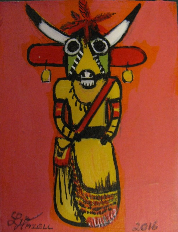 A1219 ORIGINAL ACRYLIC ACEO PAINTING BY LJH - THE JESTER gallery