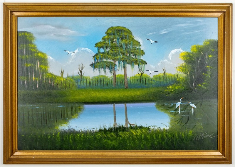 Al Black Florida Highwaymen Oil on Board Painting