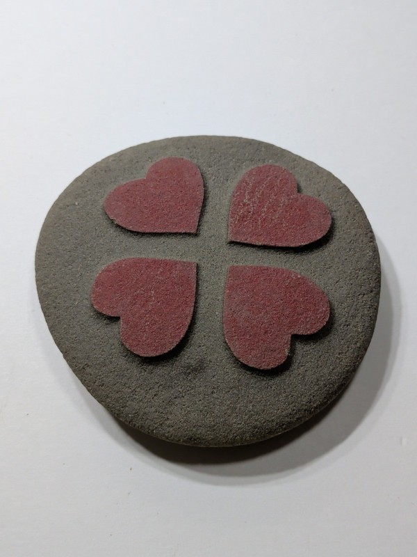 ✨UNIQUE✨ Carved & Painted Red Hearts on Rock, Plant Decoration, Valentines, Love