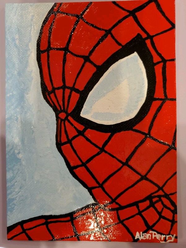 Spiderman, Marvel Hero, Original 5"×7" Acrylic Painting gallery