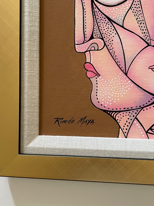 Ricardo Maya Original Painting Authentic Cuban Modernist Nicaragua Abstract 16" gallery