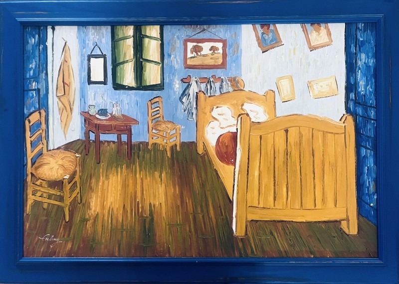 Oil on Canvas Original Reproduction of Vincent Van Gogh’s “Bedroom in Arles”