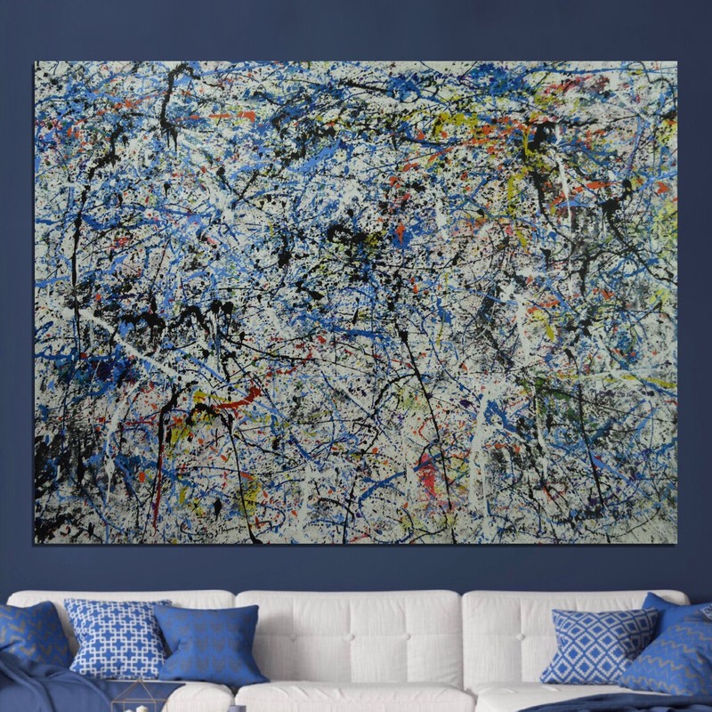Jackson Pollock ￼style Professional Painting 84”X62” (7 Foot) Abstract Modern XL gallery
