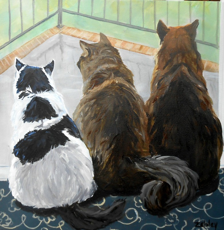 Custom Pet Portraits, Set of 2 Dogs, Oil Paintings OOAK, Artist R Zebley rzzart gallery