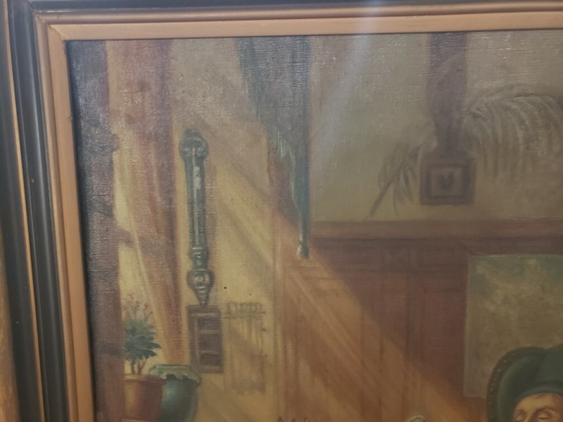 Framed Oil Painting on Canvas "Belgian Daily Life" by Jan Op De Beeck 21st Cent. gallery