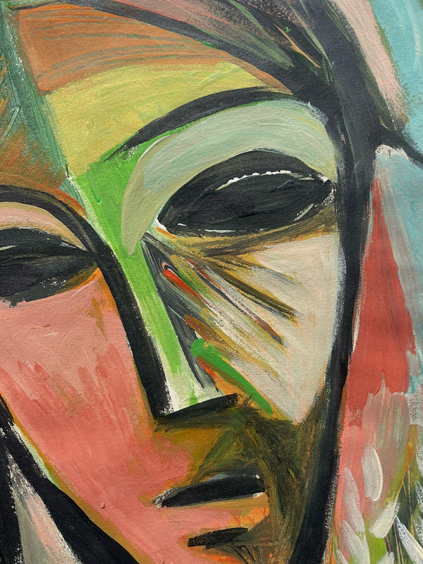 Picasso Pablo Painting Original Face Art African Mask Figurative Painting C37 gallery