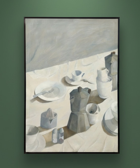 RAFEL G. BIANCHI «Coffee and Leisure» (Oil on canvas 130 x 97 cm.)