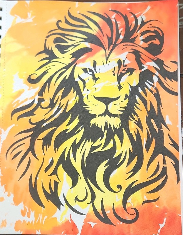 Modern Lion Head Painting, Unframed, Single Piece, Animals Theme