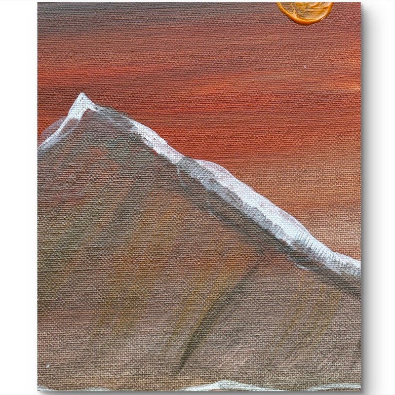 Original Signed Mixed Media Art Painting 11x14 White Mountain View gallery