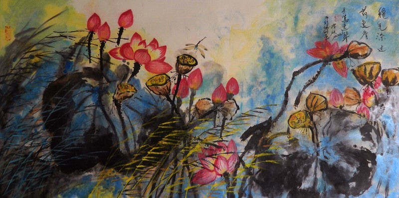 Fine Art, signed original Chnese Brush painting, unframed «End of Autumn»