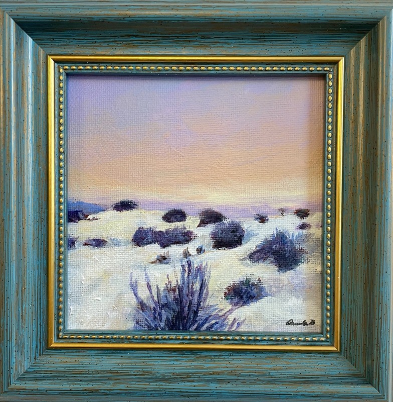 White Sands National Park Framed Original Painting Southwestern Desert Art gallery