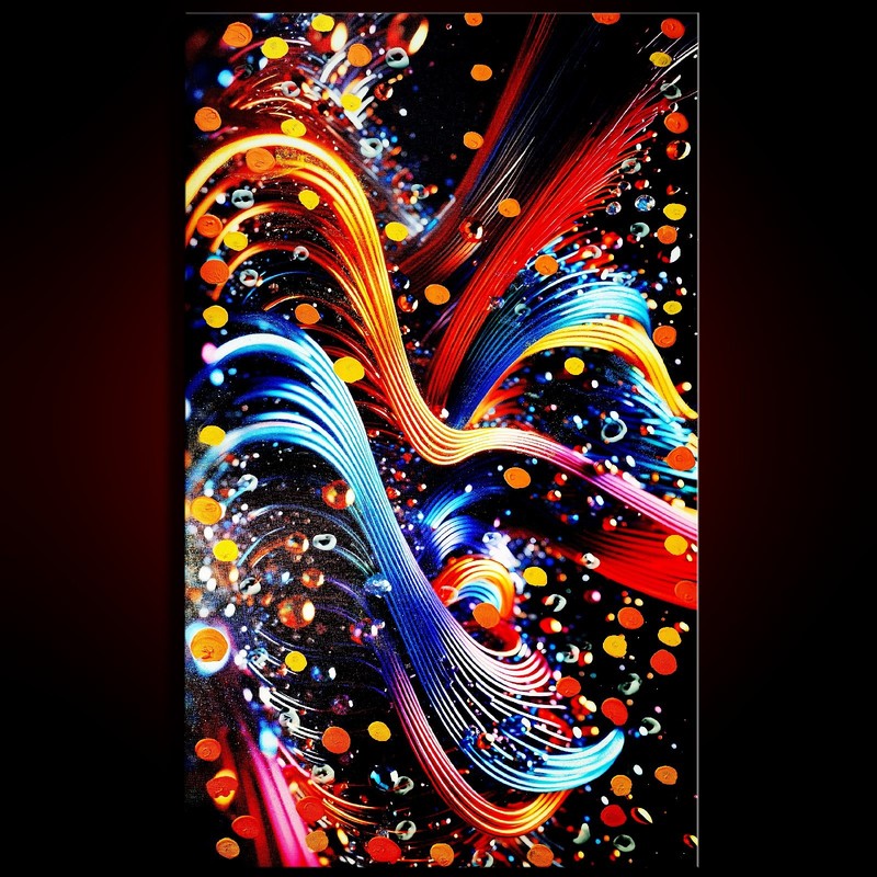 Painting Abstract framed vertical Gold Home Wall Blue Light Canvas Modern Art