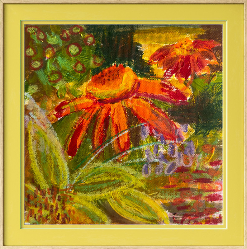 Original Summer Garden Painting Colorful Flowers gallery