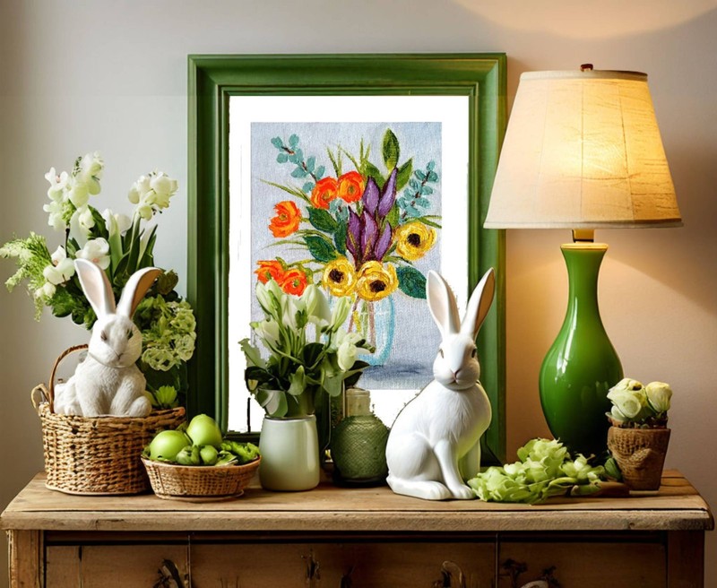 Spring Ranunculus Oil Painting Handmade Orange Buttercups Flowers Wall Art gallery