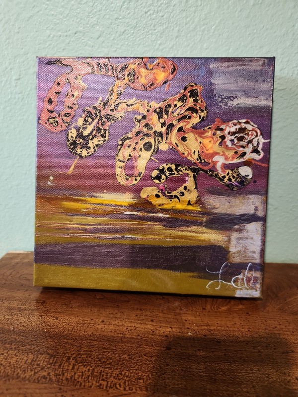 abstract acrylic painting «Leopard Sky» Signed By Leila Irvan canvas original