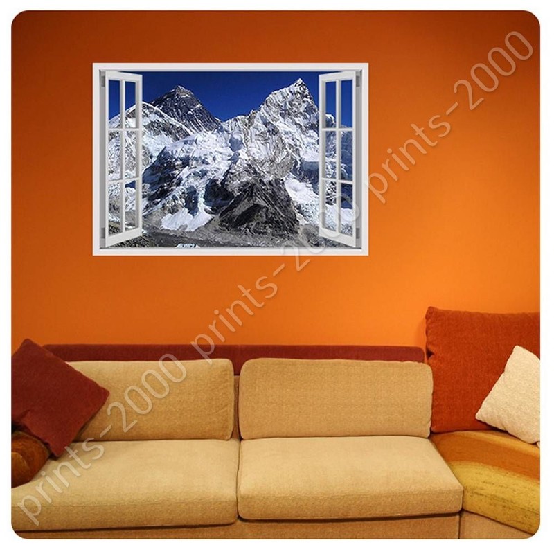 Mount Everest by Fake 3D Window | Ready to Hang Canvas | Wall art giclee HD gallery