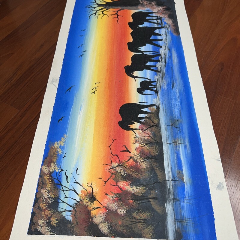 AUTHENTIC African Elephant Painting (NOT a Print) Original African Art UNFRAMED gallery