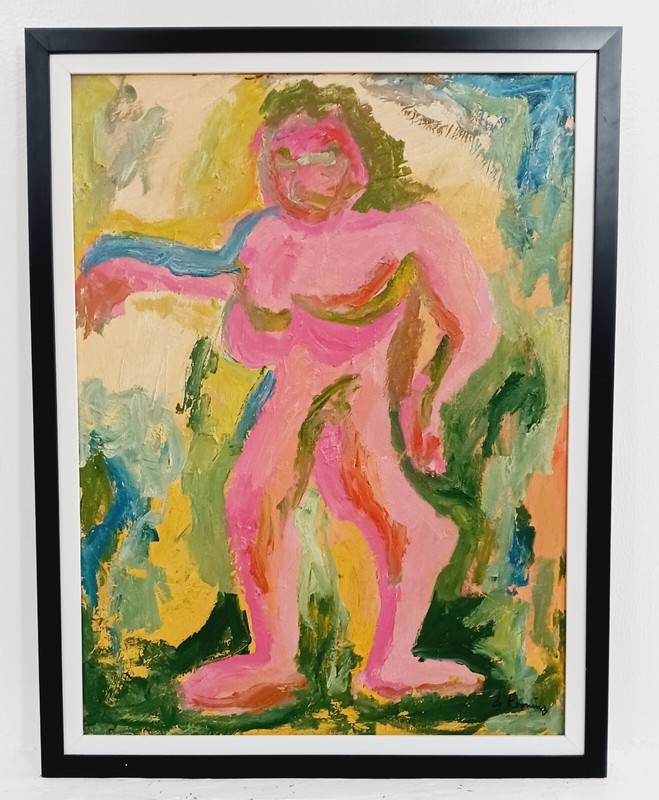 WILLEM DE KOONING OIL ON CANVAS DATED 1955 «WOMAN» WITH FRAME IN GOOD CONDITION