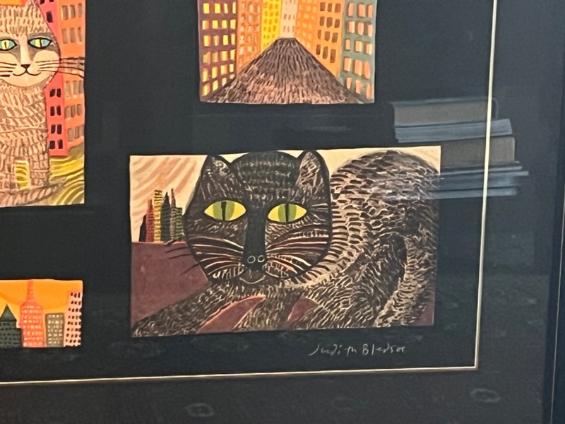 Beautiful painting containing 5 different colorful images by Judith Bladsoe. gallery