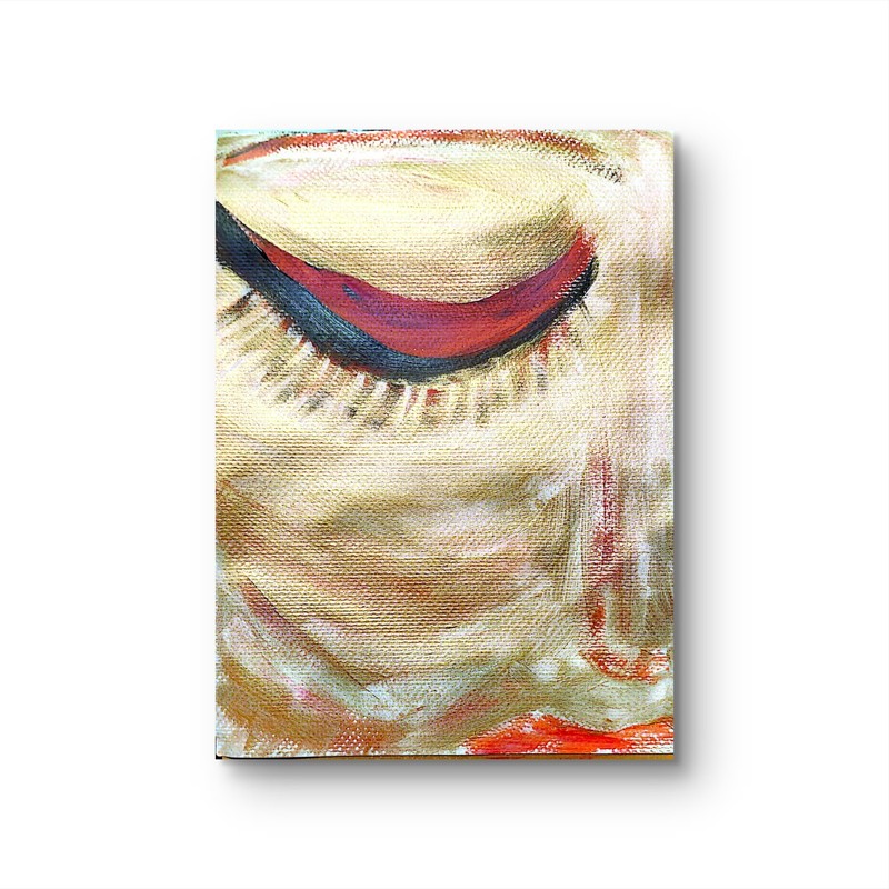 Golden Lady Looks Down Contemporary Expressionist Original Watercolor 9x12 Paper gallery