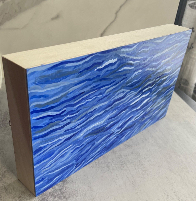 Original Abstract Ocean Oil Painting On Wood, Hand Painted, Original Art gallery