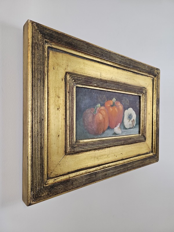 Original Signed John Reynolds Oil Painting 21x15 Distressed Wood Framed Art gallery