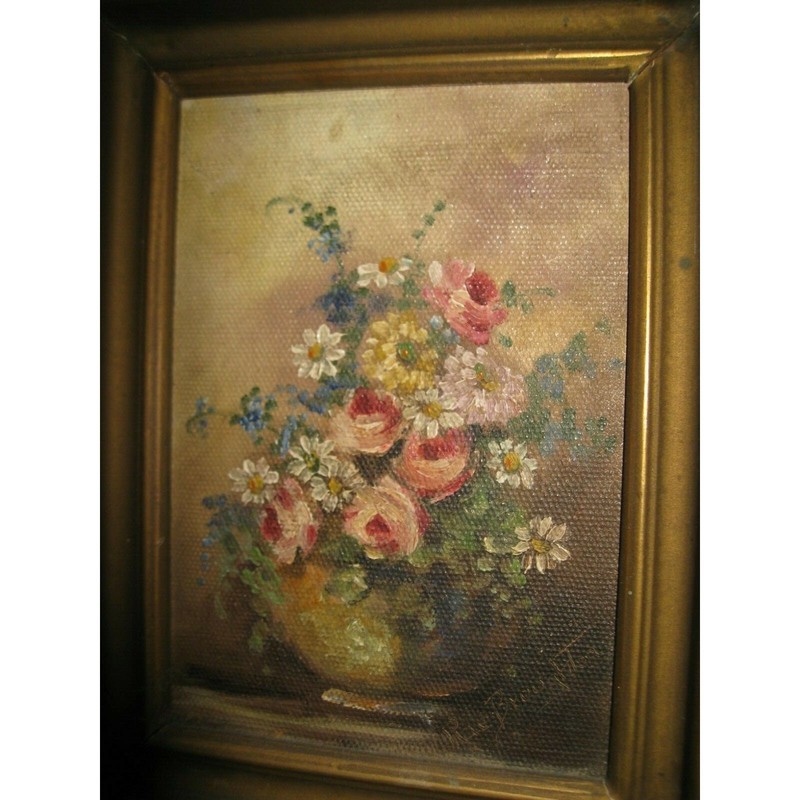 RARE Original Floral Still Life Signed Rae Broughton listed California artist