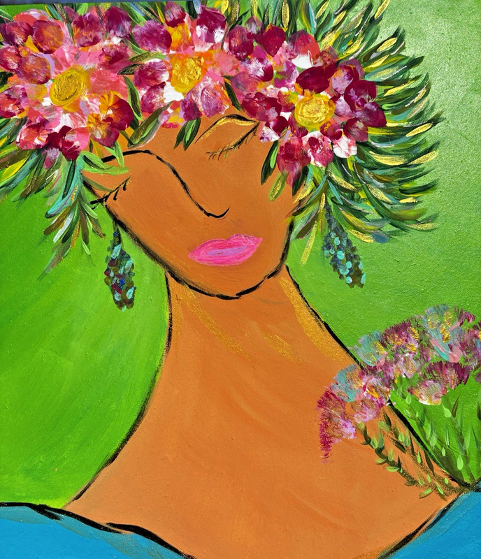 Wall Decor Original Acrylic Painting Whimsical Floral 12 X 12 Folk Art Textured gallery
