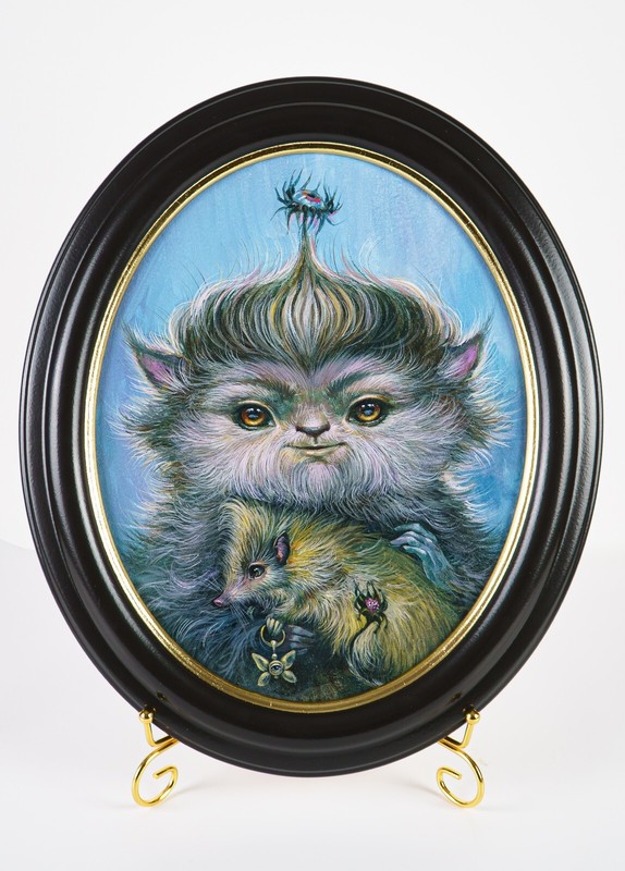 Framed Original Whimsical Portrait Painting, Fairytale Oil Art, Ready-to-Hang