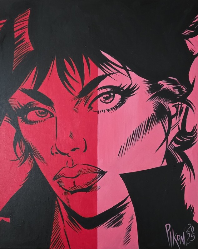 BART PIKON «BLOODY MARY» PAINTING ACRYLIC PAINTING POPART COMICART UNIQUE
