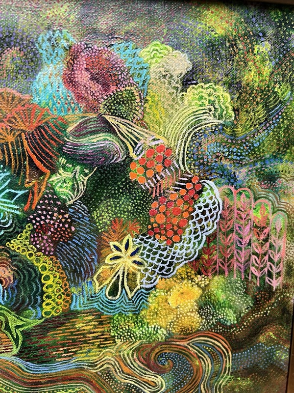 Vtg 1975 Signed Abstract Vibrant Colorful Sea Ocean Underwater Oil Painting gallery