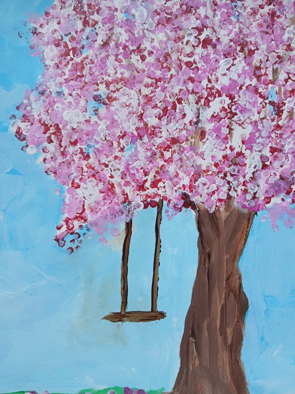 Abstract/Impressionism 9 x 12 Cherry TreeHandmade Colorful Art Painting gallery