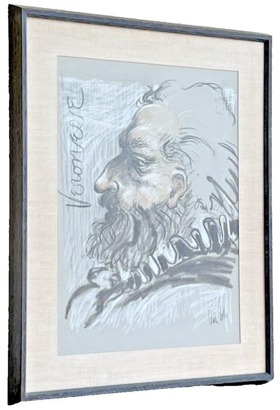 Otis Huband “Veronese” Original Charcoal Portrait Study Modernist Artist gallery