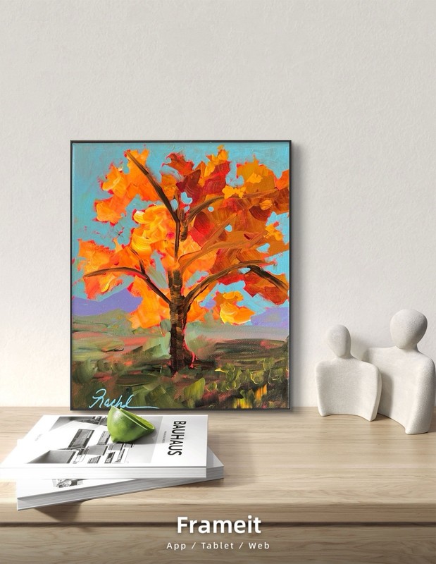 Original Fall Foliage Tree Abstract Acrylic Painting 8 X 10 Stretched Canvas gallery