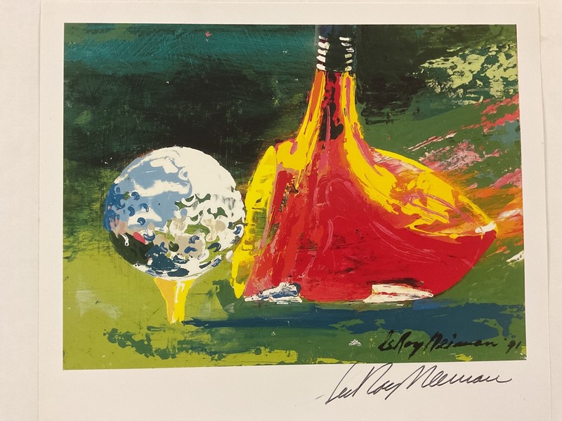 leroy neimans golf artist autographed 1991 lithograph 12/11 in
