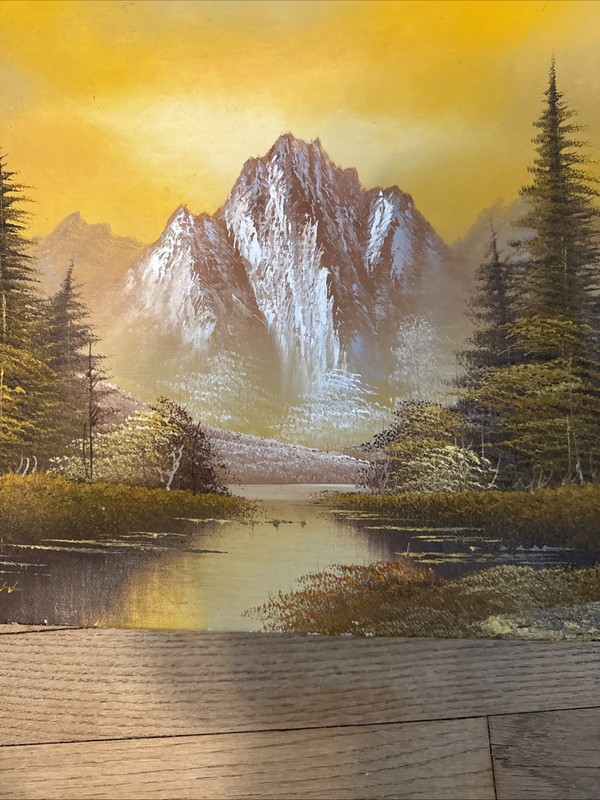 ORIGINAL CANTRELL Beautiful Mountain In Oil On Canvas Yellow Period 12x16 gallery