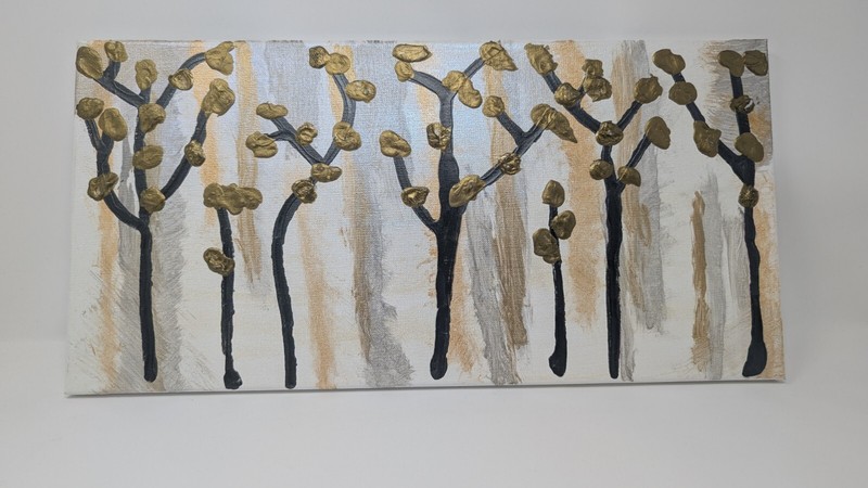 Golden Autumn – Canvas – Tempera Painting – 20″ x 10″ – Original Piece