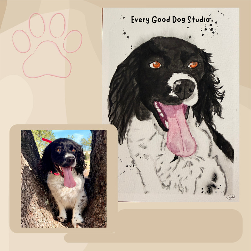 Custom Pet Portrait Watercolor ACEO Hand-Painted from Your Photo | 2.5 X3.5 gallery