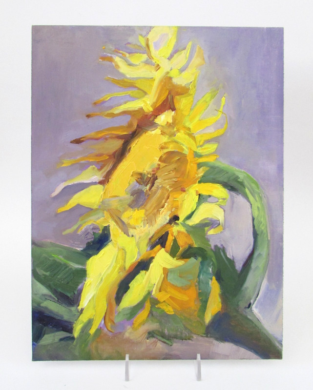 Original Oil on Belgian Linen Yellow Sunflowers Still Life
