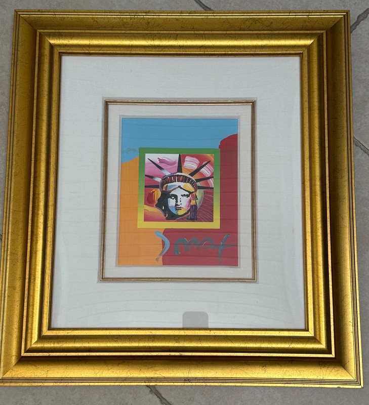 Original “Liberty Head II On Blends” Signed Artwork By Peter Max