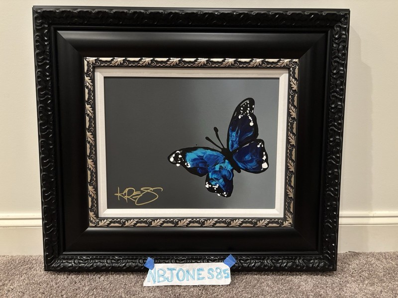 Kre8 – Flying High ORIGINAL PAINTING from 2020. Blue Butterfly