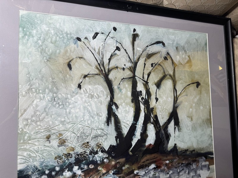 Shirley Clement (1922 - 2002) "Surreal Landscape" Watercolor/Gouache Painting gallery