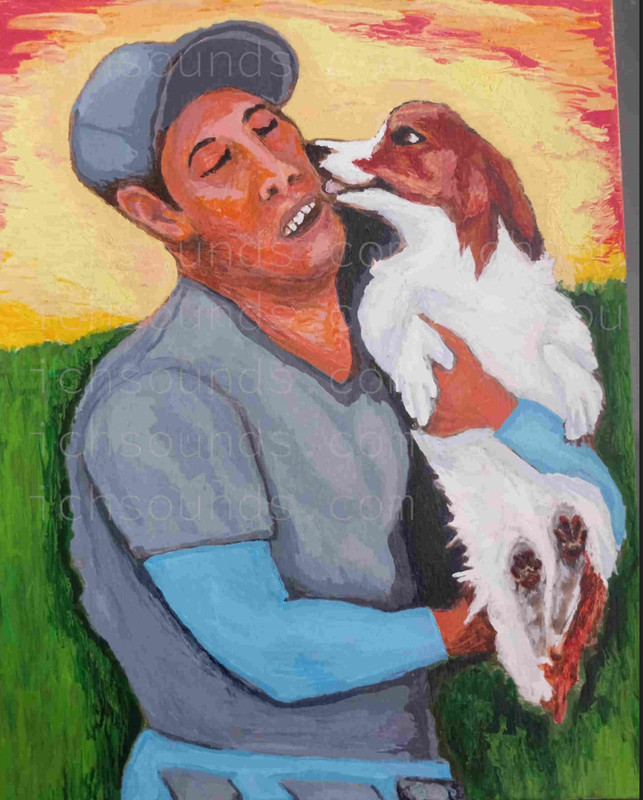 Original 8″x10″ portrait acrylic painting on cotton paper, signed