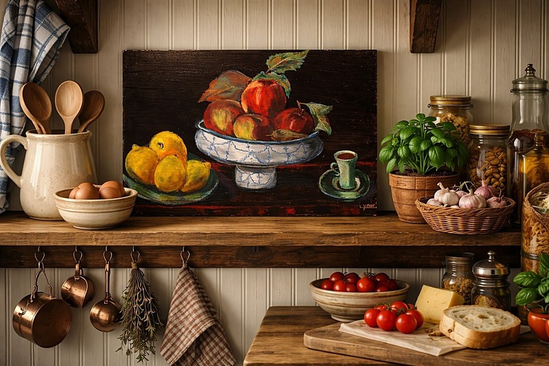 Oil Painting on Wood Board by LYNN RUTH MILLER Signed Still Life gallery