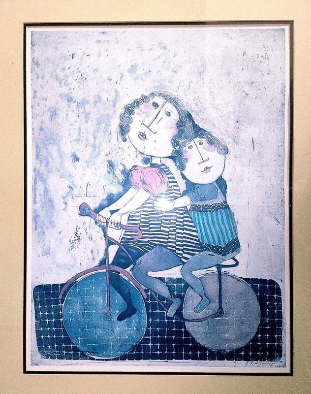 «After School» Modern Lithograph By Bolivian Artist, Graciela Rodo Boulanger.