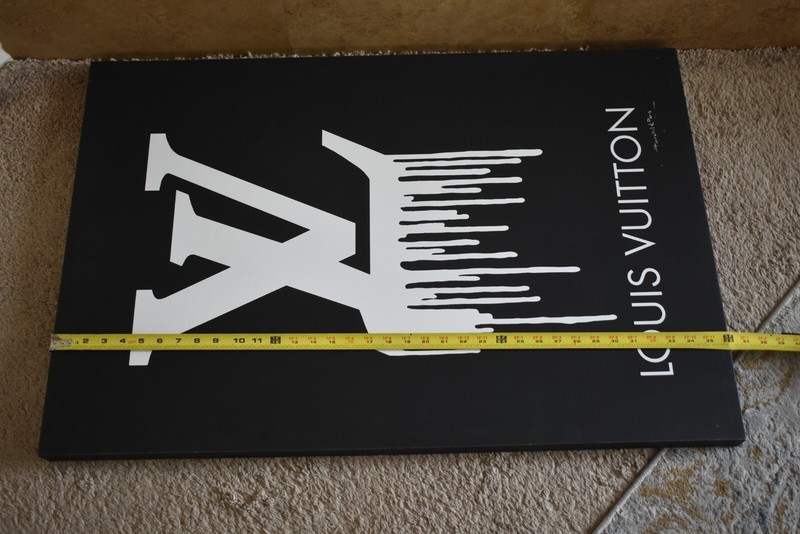 LOUIS VUITTON MONOGRAM LV LOGO DRIPPING CANVAS ART FAIRCHILD PARIS 36”x24” FRAME gallery