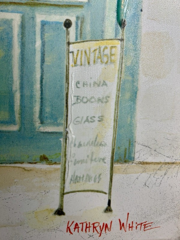 Kathryn White Whimsical Italian Embellished Giclee Painting “Antique” 20”x16” gallery