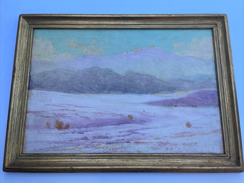 Antique Painting Landscape Listed Gordon Coutts Desert Impressionism California