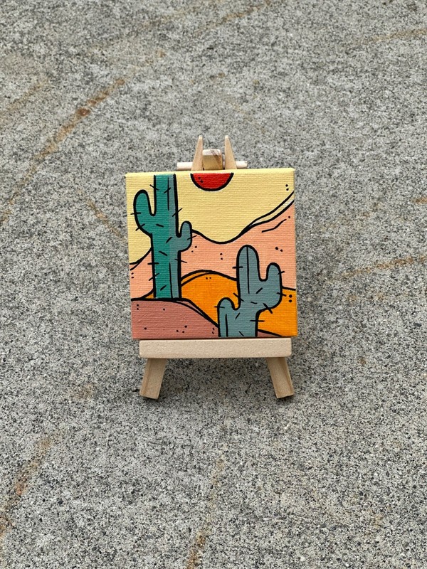 Mini Acrylic Painting Original 3×3 inches Canvas