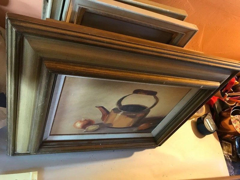 Original 10x14”,22x18 Frame Still Life Copper Tea Kettle W/Onions by Nell Peel gallery